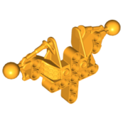 Bionicle Toa Inika Upper Torso / Shoulders Section - Bright Light Orange