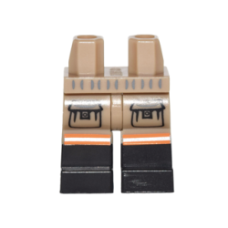 Hips and Legs with 2 Cargo Pockets, Silver and Orange Stripes and Black Boots Pattern Hips and Legs with 2 Cargo Pockets, Silver and Orange Stripes and Black Boots Pattern
