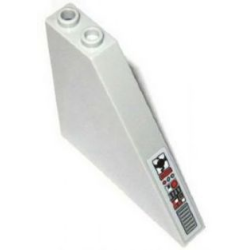 Slope 55 6 x 1 x 5 without Bottom Stud Holders with Screen, 4 Circles, Buttons and Grille Pattern Model Left Side (Sticker) - Set 75019