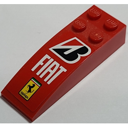 Slope, Curved 6 x 2 with Bridgestone, Fiat and Ferrari Logos on Red Background Pattern (Sticker) - Set 8157 Slope, Curved 6 x 2 with Bridgestone, Fiat and Ferrari Logos on Red Background Pattern (Sticker) - Set 8157