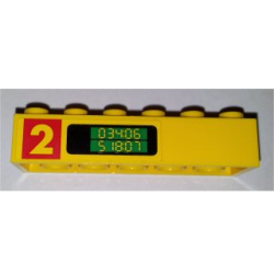 Brick 2 x 6 with Number 2 and '034:06 518:07' Pattern on Both Sides (Stickers) - Set 1256