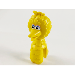 Minifigure, Head, Modified Sesame Street Big Bird with White Eyes, Bright Pink and Blue Eyelids Pattern