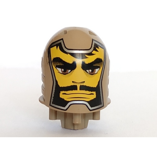 Деталь LEGO bb0153pb08 Large Figure Head with Santis, Sir Pattern - Series 2
