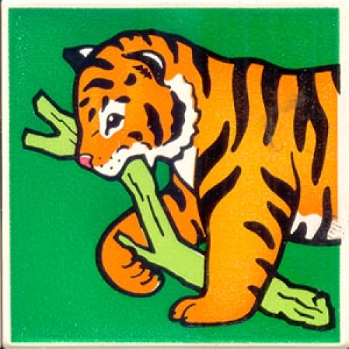 Деталь LEGO 2756pb191 Duplo, Tile 2 x 2 x 1 with Tiger Mosaic Picture 11 Pattern