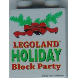 Duplo, Brick 1 x 2 x 2 with Holiday Block Party 2006 Pattern