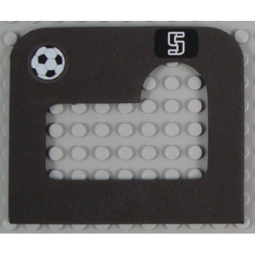 Деталь LEGO 42379pb01 Foam Soccer Target 10 x 9 with One Hole and Number 5 and Soccer Ball (Football) Pattern (Stickers) - Set 3423