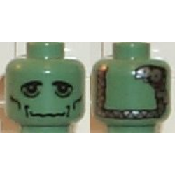 Minifigure, Head Alien with Frankenstein Monster Pattern