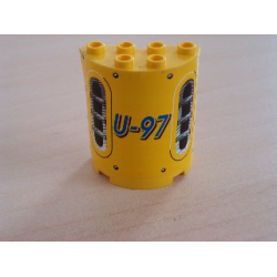 Cylinder Half 2 x 4 x 4 with 'U-97' & Vent Holes Pattern (Sticker) - Set 8250 Cylinder Half 2 x 4 x 4 with 'U-97' & Vent Holes Pattern (Sticker) - Set 8250