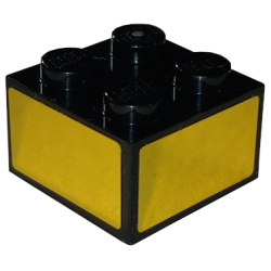 Brick 2 x 2 with Gold Rectangle Pattern on All Sides (Stickers) - Set 42158