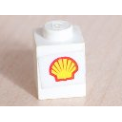 Brick 1 x 1 with Shell Logo Pattern (Sticker) - Set 6634