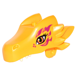 Dragon Head (Elves) Jaw Upper with Orange Eyes and Magenta Swirls Pattern (Zonya)