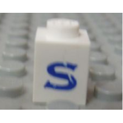 Brick 1 x 1 with Blue Capital Letter S Pattern (Serif Font) Brick 1 x 1 with Blue Capital Letter S Pattern (Serif Font)