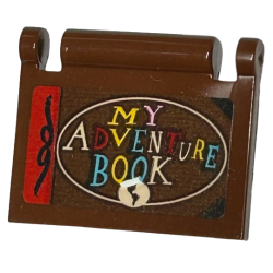 Minifigure, Utensil Book Cover with Multicolored 'MY ADVENTURE BOOK', Red Spine and Light Nougat Oval Pattern (Sticker) - Set 43217 Minifigure, Utensil Book Cover with Multicolored 'MY ADVENTURE BOOK', Red Spine and Light Nougat Oval Pattern (Sticker) - Set 43217