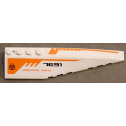 Wedge 12 x 3 Right with Black '7691', Orange 'WORKING ZONE' and Orange Lines Pattern (Stickers) - Set 7691
