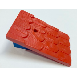 Fabuland Roof Support Slope, 6 x 2 with Red Fabuland Roof Slope with Chimney Hole (787 / 789)