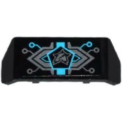 Vehicle, Spoiler with Bar Handle with Silver and Medium Azure Circuitry, Ultra Agents Logo Horizontal Pattern (Sticker) - Set 70167 Vehicle, Spoiler with Bar Handle with Silver and Medium Azure Circuitry, Ultra Agents Logo Horizontal Pattern (Sticker) - Set 70167