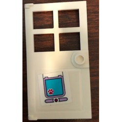 Door 1 x 4 x 6 with 4 Panes and Stud Handle with Paw Print on Pet Door Pattern (Sticker) - Set 41314 Door 1 x 4 x 6 with 4 Panes and Stud Handle with Paw Print on Pet Door Pattern (Sticker) - Set 41314