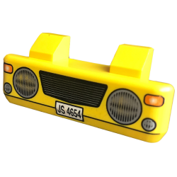 Vehicle, Grille 2 x 6 with 2 Technic Pins with 'JS 4654' and Headlights Pattern Vehicle, Grille 2 x 6 with 2 Technic Pins with 'JS 4654' and Headlights Pattern