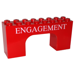 Arch 2 x 8 x 3 with White 'ENGAGEMENT' Pattern Arch 2 x 8 x 3 with White 'ENGAGEMENT' Pattern