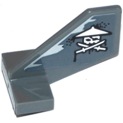 Tail Shuttle, Small with White Ninja Skull with Crossed Swords Pattern on Both Sides (Stickers) - Set 70601 Tail Shuttle, Small with White Ninja Skull with Crossed Swords Pattern on Both Sides (Stickers) - Set 70601