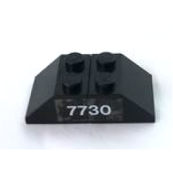 Stickered Assembly 4 x 2 x 1 with '7730' Pattern (Sticker) - Set 7730 - 2 Slope 45 2 x 2