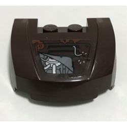 Vehicle, Mudguard 3 x 4 x 1 2/3 Curved Front with Partially Exposed Engine, Loose Wire and Reddish Brown Splatters Pattern Model Right Side (Sticker) - Set 70228 Vehicle, Mudguard 3 x 4 x 1 2/3 Curved Front with Partially Exposed Engine, Loose Wire and Reddish Brown Splatters Pattern Model Right Side (Sticker) - Set 70228