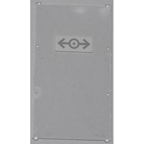 Деталь LEGO 57895pb010 Glass for Window 1 x 4 x 6 with Train Logo Gray on White Background Pattern (Sticker) - Set 7937