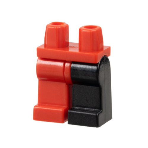 Деталь LEGO 970d03 Hips and 1 Black Left Leg, 1 Red Right Leg
