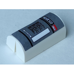 Stickered Assembly 4 x 2 x 2 1/3 with 'sparco' Fire Extinguisher Pattern (Sticker) - Set 8156 - 2 Slope, Curved 1 x 4 x 1 1/3