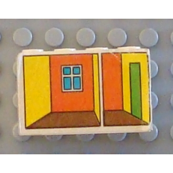 Stickered Assembly 4 x 2 x 2 with Doll House Interior Pattern (Sticker) - Set 5233 - 2 Brick 2 x 4 Stickered Assembly 4 x 2 x 2 with Doll House Interior Pattern (Sticker) - Set 5233 - 2 Brick 2 x 4