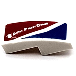 Slope, Curved 2 x 1 x 2/3 with White 'Adler Pelzer Group' and Stripe on Red and Blue Background Pattern Model Left Side (Sticker) - Set 75889 Slope, Curved 2 x 1 x 2/3 with White 'Adler Pelzer Group' and Stripe on Red and Blue Background Pattern Model Left Side (Sticker) - Set 75889