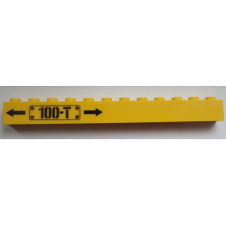 Brick 1 x 12 with Black Arrows and '100-T' Pattern on Left (Sticker) - Set 60052