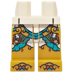 Hips and Pearl Gold Legs with Dark Turquoise, Medium Nougat and White Robe Ends, Rings and Shoe Tips Pattern Hips and Pearl Gold Legs with Dark Turquoise, Medium Nougat and White Robe Ends, Rings and Shoe Tips Pattern