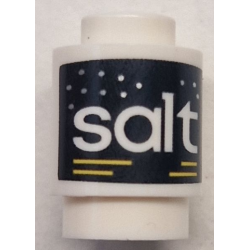 Brick, Round 1 x 1 with Yellow Lines and White 'salt' and Spots on Black Background Pattern Brick, Round 1 x 1 with Yellow Lines and White 'salt' and Spots on Black Background Pattern