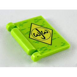 Minifigure, Utensil Book Cover with Black Circle and 'wJw' in Yellow Diamond Pattern