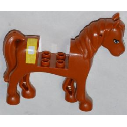 Horse, Friends Style with 2 x 2 Cutout with Blue Eyes and White Blaze with Bandage Pattern (Sticker) - Set 3188