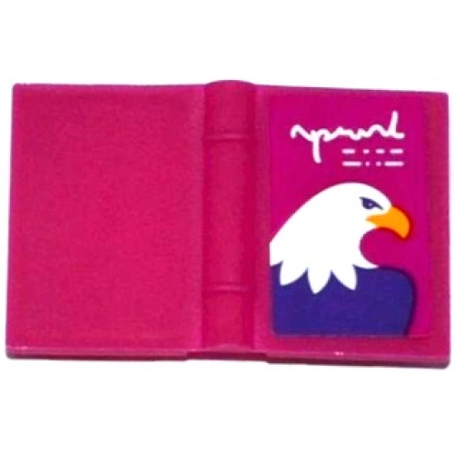 Деталь LEGO 33009pb052 Minifigure, Utensil Book 2 x 3 with Eagle Head Pattern (Sticker) - Set 41122