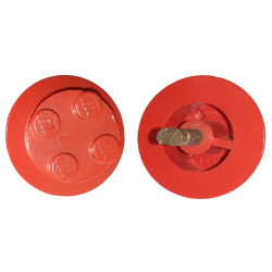 Train Wheel with 2 x 2 Stud Center, Beveled Tread and Cam Axle for Motor