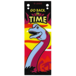 Plastic Part for Set 10326 - Banner with 'GO BACK IN TIME' and Dinosaur Pattern