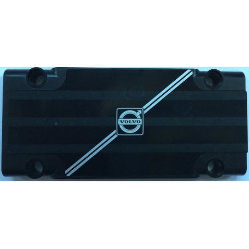 Деталь LEGO 64782pb025 Technic, Panel Plate 5 x 11 x 1 with Silver VOLVO Logo and Diagonal Stripes Pattern (Sticker) - Set 42030