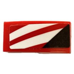 Slope, Curved 2 x 1 x 2/3 with White Stripes and Black Triangle Pattern Model Left Side (Sticker) - Set 75886 Slope, Curved 2 x 1 x 2/3 with White Stripes and Black Triangle Pattern Model Left Side (Sticker) - Set 75886