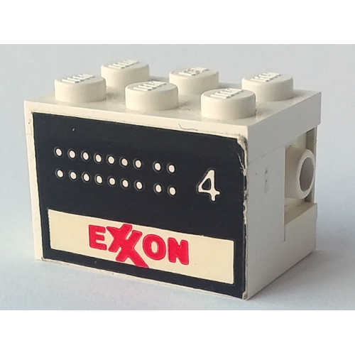 Деталь LEGO BA082pb03 Stickered Assembly 3 x 2 x 1 2/3 with Exxon Tank Number 4 Pattern on Both Sides (Stickers) - Set 6375-2 - 2 Plate 2 x 3, 1 Brick 1 x 2, 1 Brick 1 x 3, 1 Brick, Modified 1 x 1 with Headlight