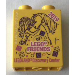 Duplo, Brick 1 x 2 x 2 with LEGO Friends 2019 LEGOLAND Discovery Center Pattern Duplo, Brick 1 x 2 x 2 with LEGO Friends 2019 LEGOLAND Discovery Center Pattern