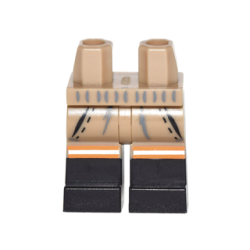 Hips and Legs with 2 Pockets, Silver and Orange Stripes and Black Boots Pattern