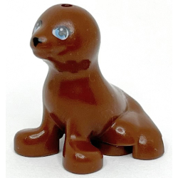 Seal, Friends Style with Black Nose and Eyelashes, Medium Blue / Medium Azure Eyes Pattern (Undetermined Type) - Reddish Brown