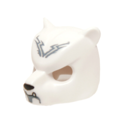 Minifigure, Headgear Mask Bear with Black Nose, Fangs, and Sand Blue Chin and Tribal Lines Pattern Minifigure, Headgear Mask Bear with Black Nose, Fangs, and Sand Blue Chin and Tribal Lines Pattern