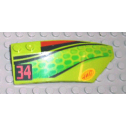 Wedge 8 x 3 x 2 Open Right with Red and Black Stripes, Green Scales, Red '34' and '4WD' Pattern (Stickers) - Set 4589 Wedge 8 x 3 x 2 Open Right with Red and Black Stripes, Green Scales, Red '34' and '4WD' Pattern (Stickers) - Set 4589