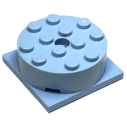 Turntable 4 x 4 x 1 1/3 with Bright Light Blue Square Base, Locking (87081 / 61485) Turntable 4 x 4 x 1 1/3 with Bright Light Blue Square Base, Locking (87081 / 61485)