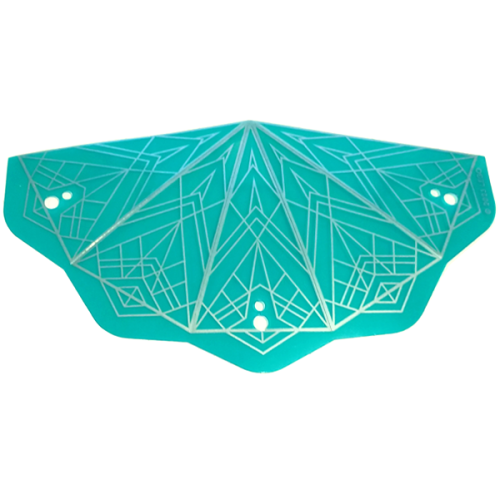 Деталь LEGO 105041 Plastic Dark Turquoise Conical Roof with Silver Geometric Triangles Pattern