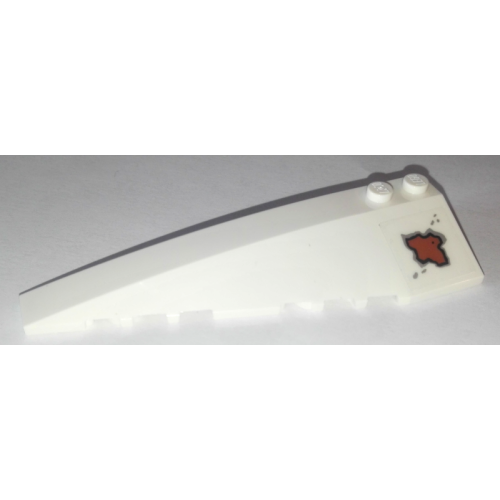 Деталь LEGO 50955pb048 Wedge 10 x 3 Left with Rust Spot Pattern (Sticker) - Set 10274